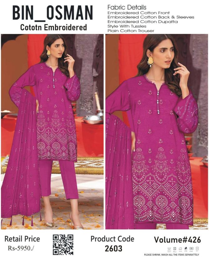 Bin Osman Cotton Embroidered Volume 426 - Image 7