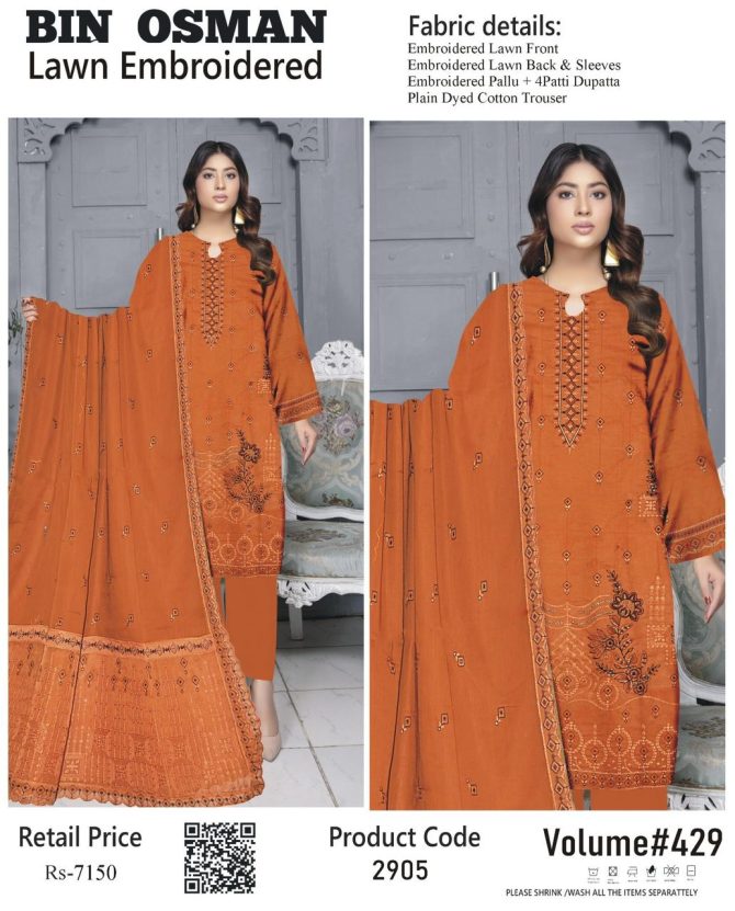 Bin Osman Lawn Embroidered Volume 429