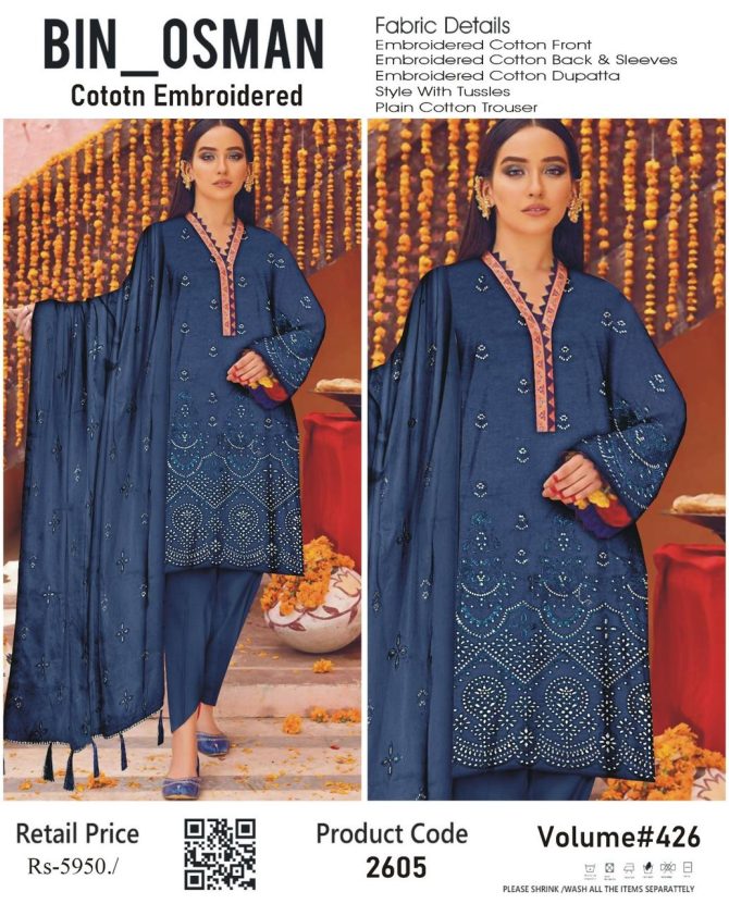 Bin Osman Cotton Embroidered Volume 426 - Image 3