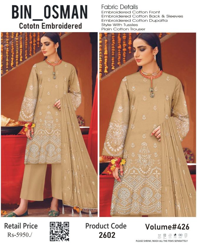Bin Osman Cotton Embroidered Volume 426 - Image 2